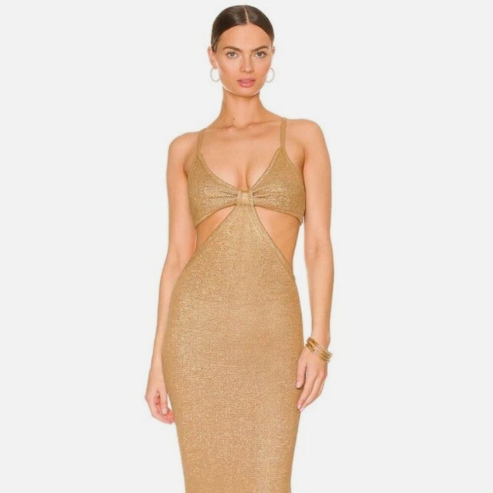 Cult Gaia Serita Dress - Gold - Size S - Picture 2 of 12